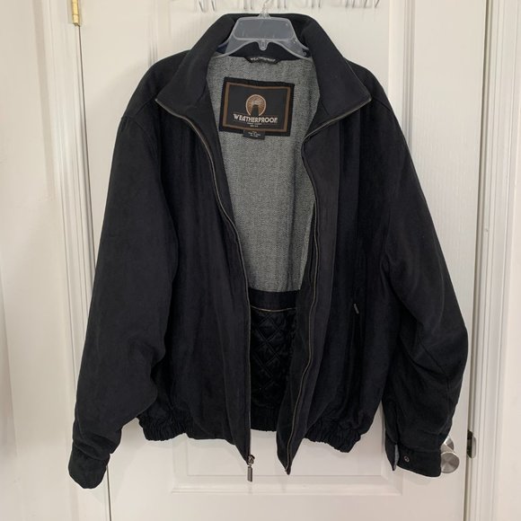 Weatherproof Garment Company Bomber Jacket Faux Suede Zip Coat Black Size XXL - Picture 3 of 11